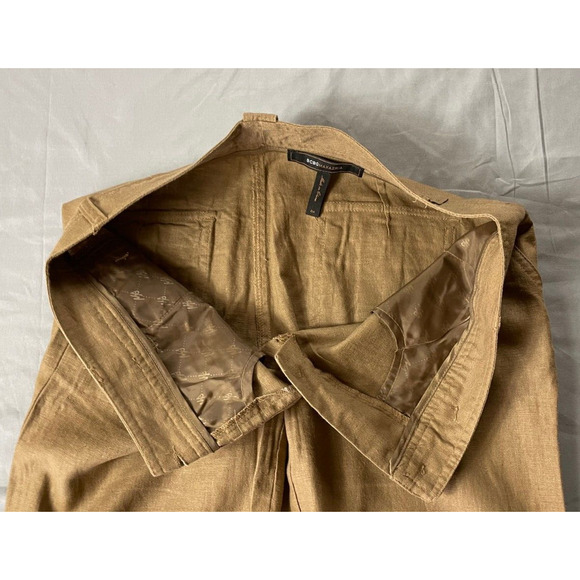 BCBG Maxazria Crop Linen Blend Canvas Chino Pants. Beige, Size 4. EUC!! - Picture 3 of 5